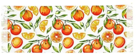 Poadnly Orange Zitrus, Großer weicher Kaschmir-Schal, Wickelschal, Fransenschal, leichte Stola, 196 x 68 cm