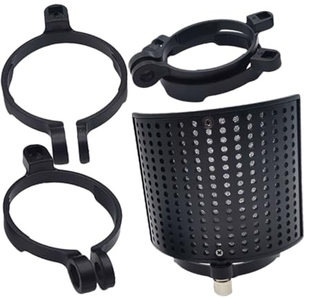 SWOOMEY U-förmiger Mikrofon Popschutz Windschutz aus Metall und Abs für Staubdichten Schutz und Speichelabschirmung an Desktop und Standmikrofonen