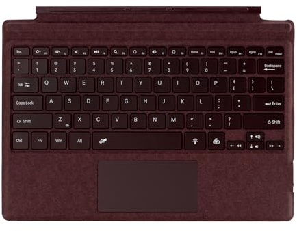 Teclado Magnético Portátil para Surface Pro3 Pro4 Pro5 Pro6 Pro7+, Teclado Bluetooth Inalámbrico Delgado con Touchpad, Conmutable Entre Tableta y Portátil (Marrón)