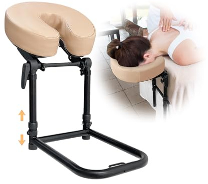 NEPPT Massage Headrest for Bed Face Cradle, Home Mattress Top Massage Kit Face Down Pillow, Massager Head Rest,After Eye Surgery Recovery Equipment, Head Cradle and Face Rest Support Cushion (Khaki)