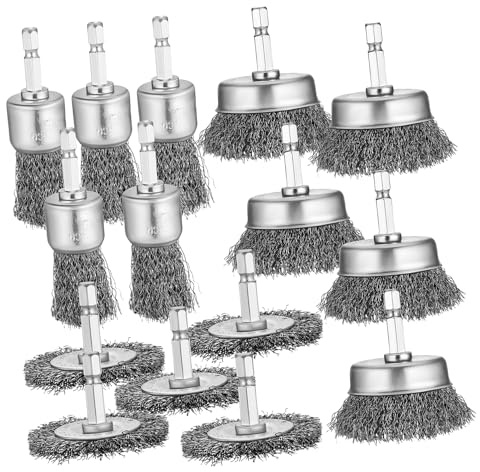 LIFKOME 15 Cepillos De Alambre Para Taladro Eléctrico Para Eliminar Óxido Para Limpiar Ruedas De Alambre De Hierro Galvanizado Color Negro