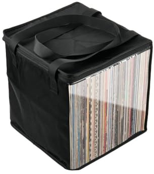 Bolsa de almacenamiento portátil para discos de vinilo, caja de almacenamiento de discos almacenados, álbumes, revistas
