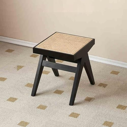Holzbank für Eingangsbereich, Rattan-Sitz, Esszimmerbank mit Beinen aus massivem Eichenholz, für Wohnzimmer, Flur, Schlafzimmer, Badezimmer, modernes Design