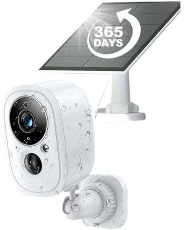 ZADCCS Caméras de sécurité, – caméra Solaire d'extérieur, Batterie Rechargeable, sans Fil, 5mp, Surveillance IP, CCTV, Protection PIR, avec sirène(Cam Add 32G Card)