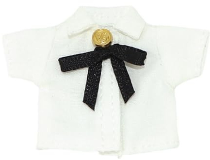 RCULWPLP Trendy Miniature Clothes for 1:12 Scale Articulated Figures, Short-Sleeved Shirt, Cosplay Outfit for 15cm Female Dolls, White