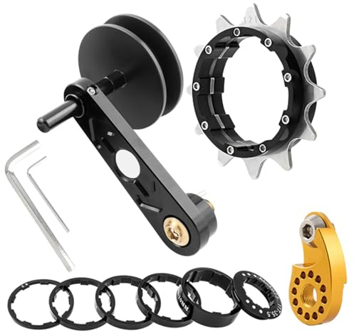 Hangsu Kits de conversión de una sola velocidad, ajustador de bicicleta, convertidor de cadena, cassettes, engranajes, tensor de cadena de bicicleta, kits de conversión