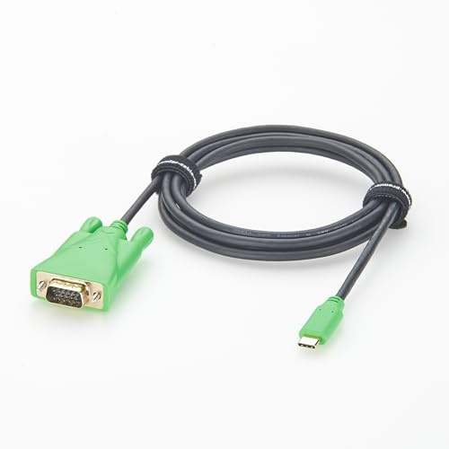 Cable adaptador USB-C a VGA, 2 m, USB tipo C a VGA macho a macho, conectores chapados en oro, máx. 1920 x 1200 a 60 Hz para monitor, portátil, smartphone o HDTV (entrada USB-C a salida VG A)