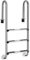 COSTWAY Edelstahl Poolleiter, Schwimmbad Leiter 3 stufig, Einstiegsleiter Silber bis 150kg belastbar, Schwimmbadleiter rutschfest, Einbauleiter 132 x 50 x 26 cm