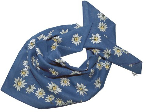 Trachtenhalstuch Trachtentuch Halstuch Edelweiß Trachten Damen Herren Nickituch Edelweißtuch Blau