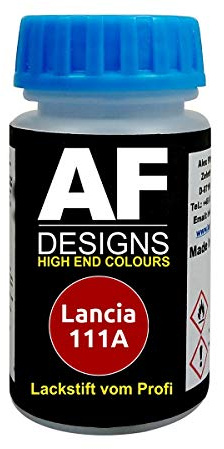 Alex Flittner Designs Pennarello per ritocchi compatibile con Lancia 111A Rosso Sfrontato smalto ad asciugatura rapida vernice per ritocchi vernice per auto