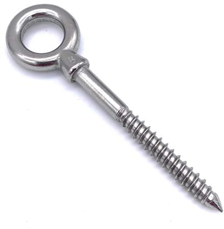 2 Stk. Augbolzen mit Holzgewinde | Ø10x100mm | Augenbolzen Holz | Ringschraube lang | Ösenschraube | Rostfrei Inox Edelstahl | V4A A4 AISI316 (Ø10-2Stk)