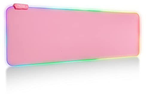 Tilted Nation Pink Mouse Pad | RGB Gaming Mouse Pad Pink (Create Your Dream Setup) Large LED Mousepad Mats for Desk with 8 Light Modes, Smooth Gliding, and Easy to Clean - Girl Gaming Accessories