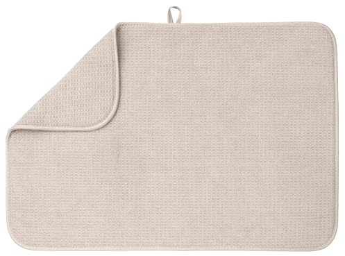 Bellemain XL Dish Mat Microfiber Dish Drying Mat, Super absorbent (Light Grey, 17 x 24)