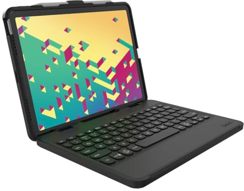 ZAGG Rugged Book Detachable Case and Magnetic-Hinged Keyboard for iPad Air 11 (M5)/ (M4)/ (M3)/ (M2) / iPad 10.9 (air 4th gen)/ 11 (1st & 2nd Gen), Bluetooth Pairing, Backlit Keyboard, Black