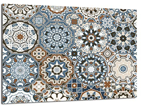 TMK ArtDeko Tabla de cortar de cristal para la cocina, 40 x 30 cm, robusta, higiénica y antideslizante, tabla de cortar de vidrio de material endurecido, superficie de trabajo adicional, uso versátil