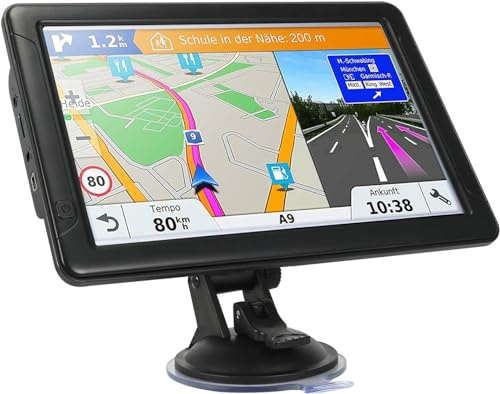 GPS Navigator for Car Truck RV 9 Inch High Definition Touch Screen Maps 2024 (Lifetime Free Updates), Support Voice Turn Direction, Warning