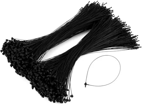 130mm Sicherheitsfäden für Etiketten | 1000 Loop Pins Set in Schwarz | Nutzung ohne Etikettierpistole/Heftpistole | Fäden für Kleidung und andere Produktetiketten | Loop Lock Preisschild Faden