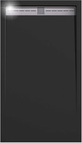 SOULHOME Piatto doccia- Resina -Gel Coat -Texture liscia/pietra -Antiscivolo -Colore Nero - 120X70- Extra piatto 3cm. Design minimalista