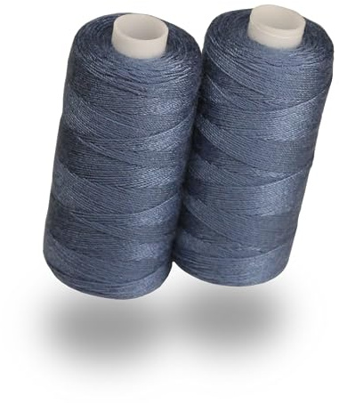Lialina Jeansblau Jeansgarn für Nähmaschine [2 x 150m] - OEKO-TEX - Nähte wie im Original - Jeans Nähgarn Set extra stark Nr. 36 - Jeansfaden für Nähmaschine