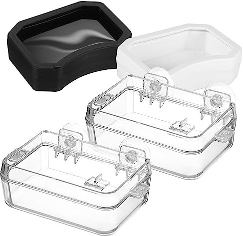 BESPORTBLE Reptilien Futternapf Aus Abs Ausbruchsichere Transparente Futterschale Mit Starkem Saugnapf Futternapf Und Wasserschale Für Eidechsen Geckos Bartagamen Reptilienzubehör