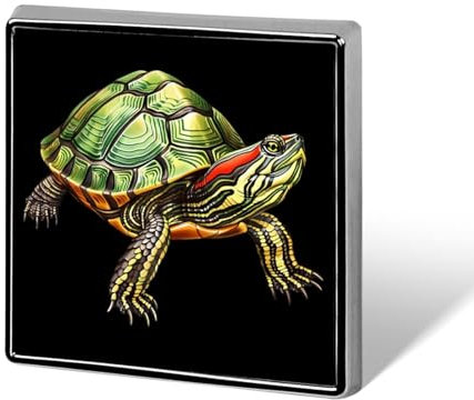 Rotwangen-Schmuckschildkröte, quadratisches Abzeichen, Metall-Anstecknadel, individuelle Brosche, Gedenknadeln für Frauen und Männer