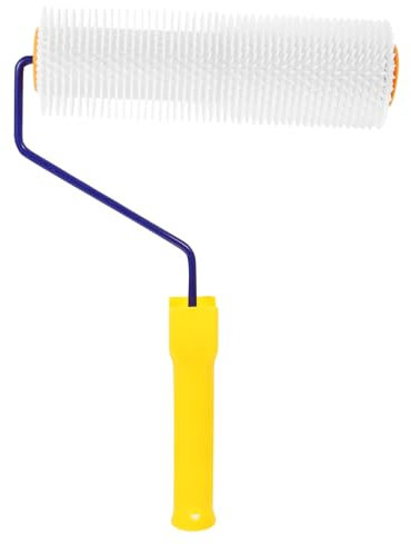 Housoutil Stachelwalze Mit Zähnen Für Bodenfarbe Und Ausgleichsmasse Langlebiger Entlüftungsroller Mit Ergonomischem Griff Zur Blasenentfernung Bei Selbstnivellierendem Estrich Und Epoxidhar