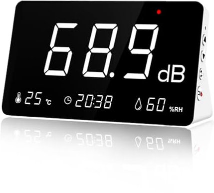 LYCEBELL Sound Level Meter with Data Logging, 30-130dB Digital Noise Decibel Meter with Alarm Function, 26000 Data Record & Export, A-Weighted, Rechargeable for Home, Noisy Neighbor, Factory