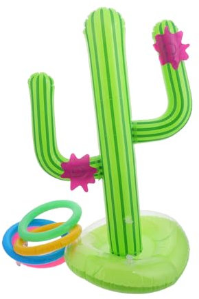 ifundom Inflatable Ring Toys Cactus Decorations for Party Summer Pool Ring Toss Game Inflatable Pool Float Outdoor Fun Engaging Boy Girl Game Beach Fiesta Decoration Toy Supply