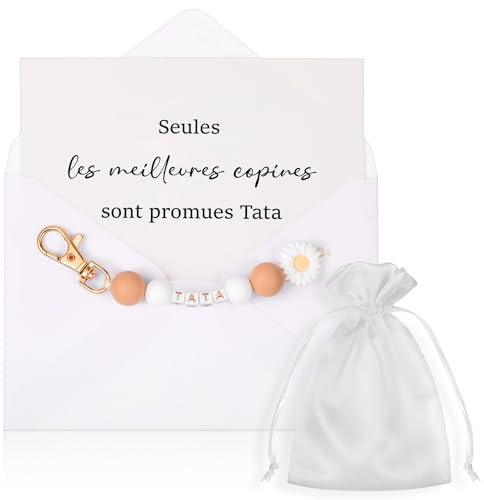 Hestya Cadeau Annonce Grossesse Tata Mamie Demande Marraine Témoin Tu Vas Être Tata Veux-Tu Être Ma Marraine Porte-Clés Carte Annonce avec Enveloppe Cadeau Grossesse pour Baptême Confirmation
