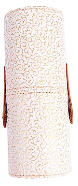 OUNONA Makeup Brush Organizer Makeup Storage Organizer Case PU Leather Cosmetic Brush Holder for Organizing Cosmetic Tools Large Capacity Beige Travel Desk Bathroom Use