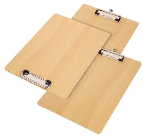 OSALADI 3 Pièces Planchette à Pince Bois Solide Support Décriture Portable Multifonction Organiseur de Documents pour Bureau École et Usage Professionnel Lot