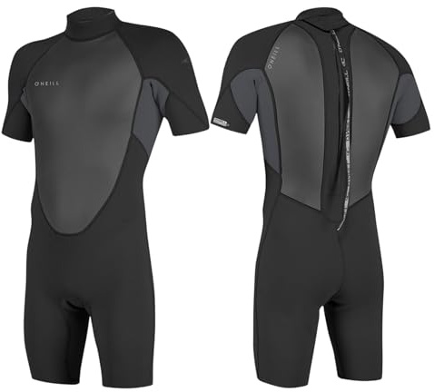 O'NEILL 2026 Uomo Reactor-2 2mm Back Zip Shorty Muta 5041B - Black/Graphite