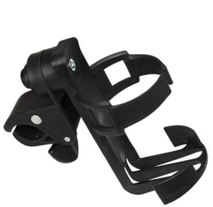 SWOOMEY Soporte para Cochecito de Portátil Portavasos Giratorio de Plástico Ligero Compatible con Sillas Paseo y Bicicletas con Cierre Manual Seguro y Desmontable Fácil