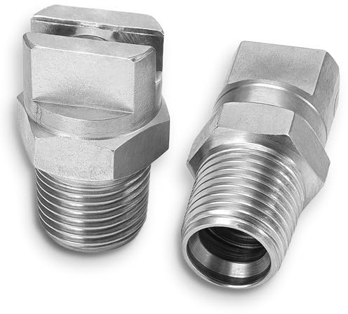 MAX MANUFACTURING Flat Fan Spray Tip 9501 – 1/8 Male Thread 304 Stainless Steel Nozzle for Carpet Cleaning Wand, Industrial, Agricultural, Landscaping & Cleaning Applications (Pack of 2)