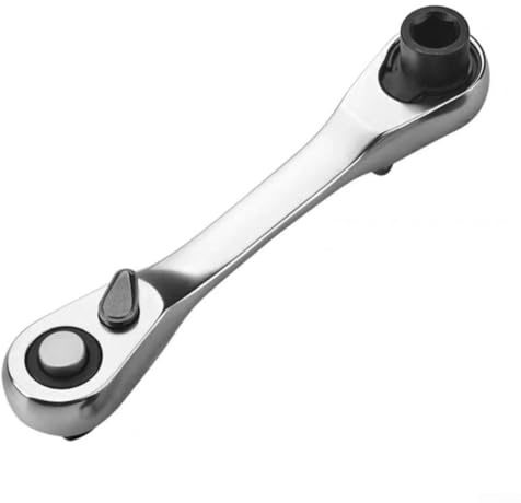 ZMdooreasy Double Ended Mini 14 Ratchet Wrench with Hex Torque Screwdriver and Reversible 72 Tooth Quick Socket for Working in Confined and Offset Spaces