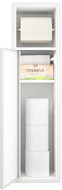 Bernkot Unterputz Toilettenpapierhalter Edelstahl,Einbauschrank WC Toilettenpapierhalter mit Aufbewahrung, Klopapierhalter Weiß