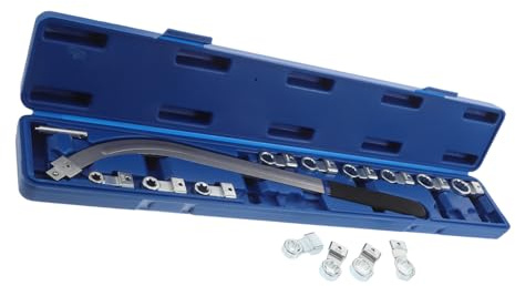 PAMINGONO Set di 15 Pezzi Strumenti la Rimozione della Puleggia Tendicinghia e Cinghia di Distribuzione in Acciaio Argento con Design Ergonomico per Riparazioni Motore Auto