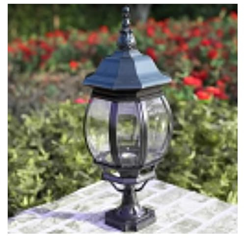 Garden Post Light Black Lamp Classic European Column, Waterproof Outdoor Pillar Lantern Die-cast Aluminum, Chandeliers