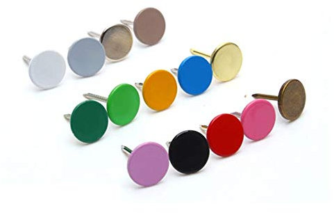 Chiodi a testa piatta, chiodi a testa tonda colorata, chiodi in legno, chiodi in schiuma per divani, chiodi a pressione, puntine da disegno-11MM * 17MM * grigio chiaro * 100 pezzi