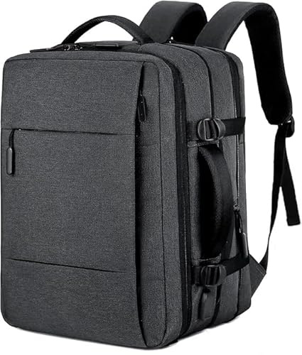 Mixroom - Zaino Uomo Porta PC Estendibile Valigia Bagaglio a mano per Computer Portatile Laptop Con porta USB Grigio Scuro Z3