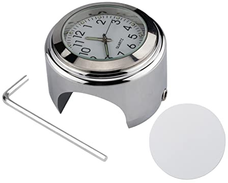 Shkalacar Universell motorcykelstyre, cykeltermometer, vattentät klocka för motorcykelstyre, cyklar, 22 mm – 25,4 mm, 7/8 tum – 1 tum styre