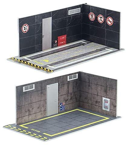 SM SunniMix 2pcs PVC 1/24 Scale Car Model Diorama Parking Lot Display Simulation Scene