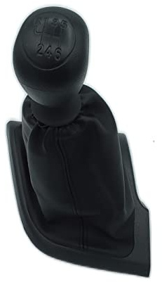 Car Passion Cuffia Leva Cambio Manuale + Pomello + Ghiera Telaio Compatibile con Fiat Ducato Peugeot Boxer Citroen Jumper 2006> Cuciture Nere 6 Marce Set Completo Ricambio Auto