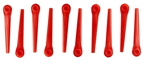 vhbw 10x Ersatz-Messer kompatibel mit Gardena AccuCut 2417-20, 2417, 400Li 8840, 400Li 8840-20 Rasentrimmer - Ersatzklinge Orange, Kunststoff