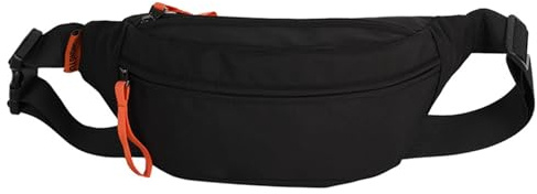 Ausion Bauchtasche für Damen und Herren, verstellbarer Gürtel, Hüfttasche, modisch, wasserabweisend, Wandern, Hüfttasche für Reisen, Freizeit, Laufen, Wandern, Radfahren, Niedliches Schwarz,