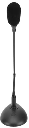 Microphone de Conférence Filaire à Col de Cygne Flexible avec Base Stable pour Un Son Clair Lors des Réunions, ABS, Métal [Conférence d'affaires, Salle de ]