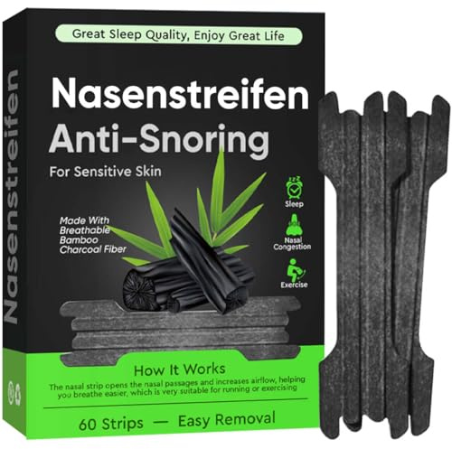 Nasenpflaster, 60 Stück Extra Starke Nose Strips for Snoring | Bessere Atmung & Luftstrom bei Sport & Schlaf, Sanfte Schnarchstopper für erholsame Nächte
