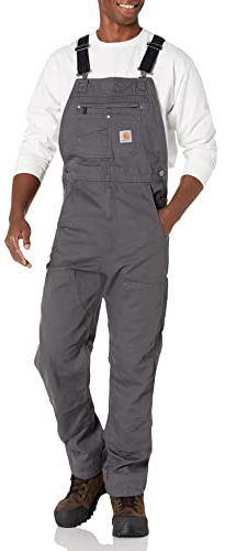 Carhartt Peto En Lona, Ajuste Ligeramente Holgado, Tecnología Rugged Flex Hombre, Gris Plomo, 42W / 32L
