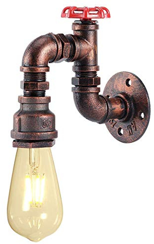 KAWELL Kreative Kerze Wandleuchte Vintage Industrielle Retro LED Wandlampe | Eisen Metall Wasserrohr, E27 60W Max, für Restaurant Café Bar Küche Schlafzimmer Wohnzimmer Korridor