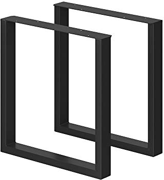 Vicco Tischbeine, Schwarz, 70 x 72 cm | Quadratisch, zur einfachen Montage an Esstischen und Arbeitsplatten